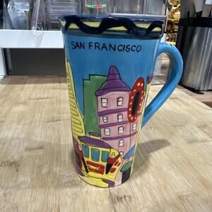 San Francisco Coffee Mug Cup Hand Painted Susan S 3D 16oz Tall Cup *